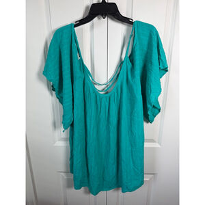 Torrid Teal Cold Shoulder Tunic Top Plus Size 4X